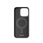 Epico Mag+ Hybrid Carbon Case - puzdro kompatibilné s MagSafe pre iPhone 15 Pro Max - čierne
