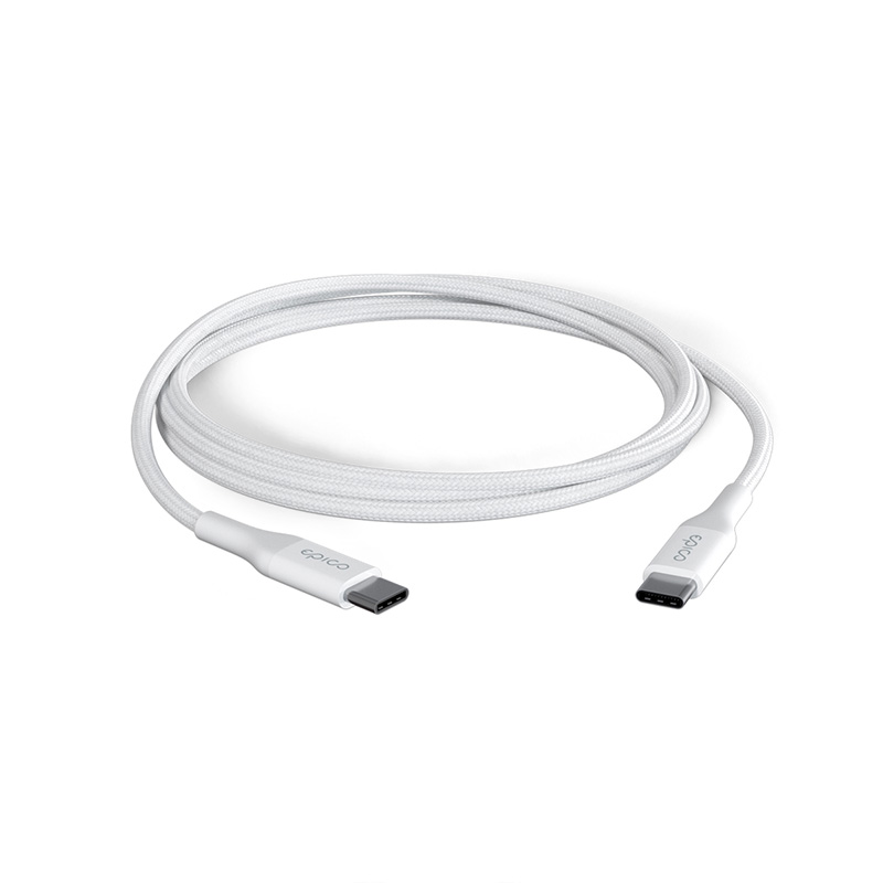 Epico Opletený PD kabel 1.2m USB-C na USB-C - bílý