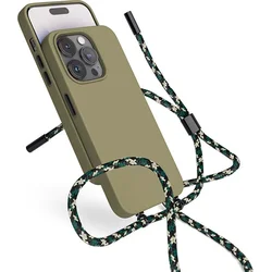 EPICO silikónový kryt so šnúrkou pre iPhone 13 / 14 (6,1") - zelený