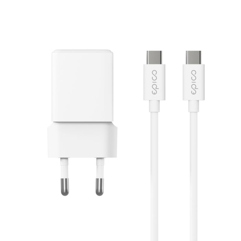 Epico UltraBoost EA20 20W GaN Power Fast Charger + 1,2m kábel USB-C - biely