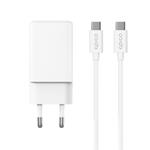 Epico UltraBoost EA45 45W GaN síťová rychlonabíječka + 1,2m USB-C kabel - bílá