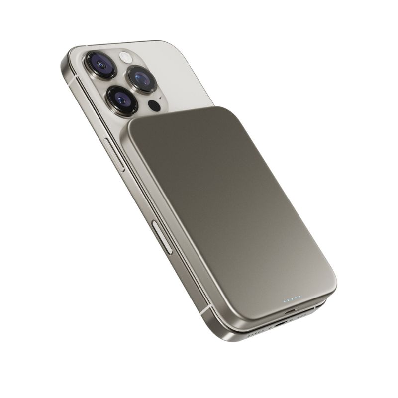 Epico UltraPack EM51 Qi2 5000 Slim Mag+ hliníková  powerbanka - titanová