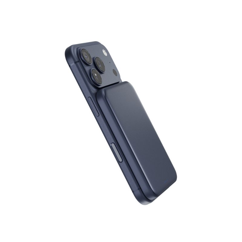 Epico UltraPack Qi2 25W Slim 5000mAh hliníková Mag+ bezdrátová powerbanka EM55 | temně modrá | MagSafe kompatibilní