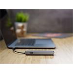 Epico USB-C HUB SLIM (4K HDMI a Ethernet) - strieborný, čierny kábel