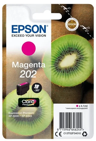 Epson 202 Magenta, purpurová - originálne C13T02F34010
