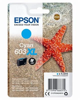 Epson 603XL Cyan, azúrová - originálne C13T03A24010