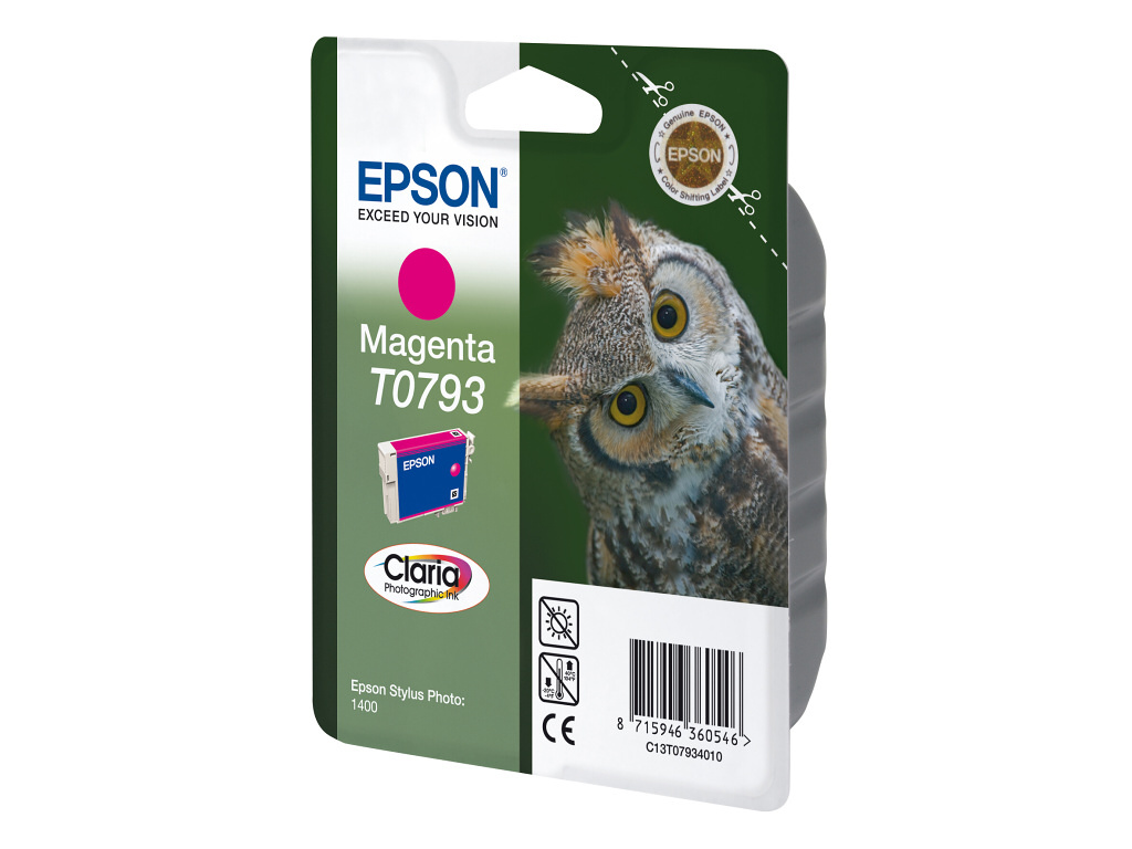 Epson T0793 Magenta Claria Photographic Ink 11ml pro Stylus Photo 1400 - originální