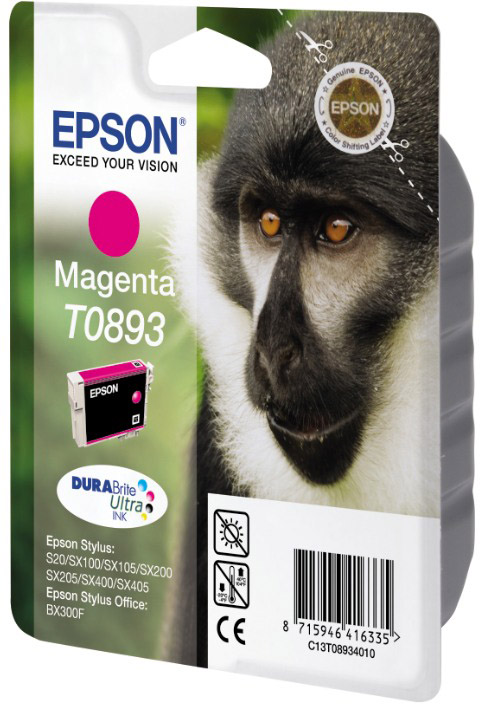 Epson T0893 Magenta 3,5ml pre Stylus S20/SX100/SX200/SX400 - originálne C13T08934011