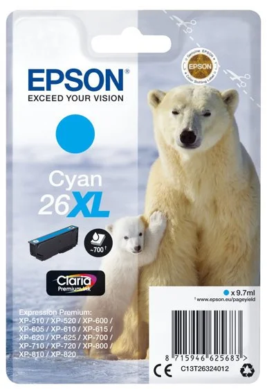 Epson T2632 Cyan, azúrová - originál C13T26324012