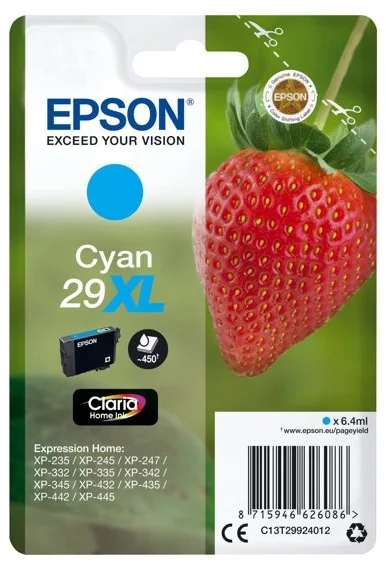 Epson T2992 Cyan 29XL, azúrová - originálne C13T29924012