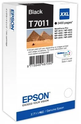 Epson T7011 XXL Black, až 3400 strán, pre série WP4000/4500 (WP-4015,WP-4025,WP-4515,WP-4525,WP-4535,WP-4545) - originálne C13T70