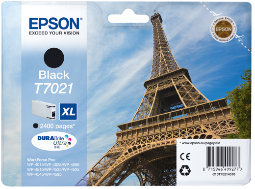 Epson T7021 XL Black, až 2400 stran, pro série WP4000/4500 (WP-4015,WP-4025,WP-4515,WP-4525,WP-4535,WP-4545) - originální