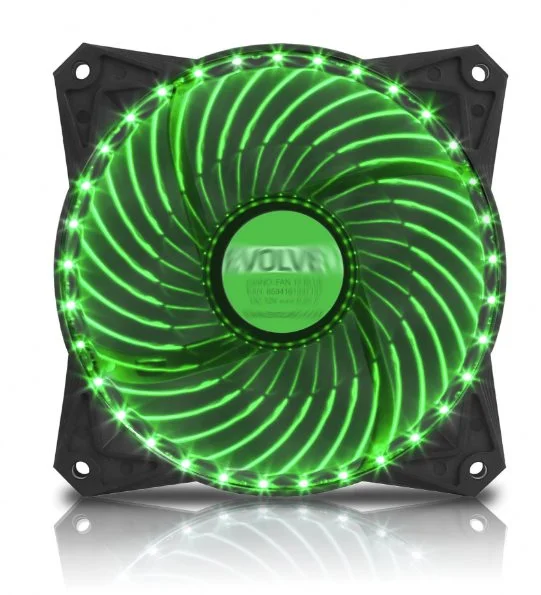 EVOLVEO 12L2GR, LED 33 bodov, 120mm ventilátor, zelený