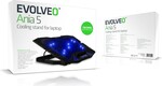 EVOLVEO Ania 5, chladiaca podložka pre notebook, 5 ventilátorov, modré podsvietenie