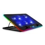EVOLVEO Ania 9, chladící podložka pod notebook, 6x ventilátor, RGB obvodové podsvícení