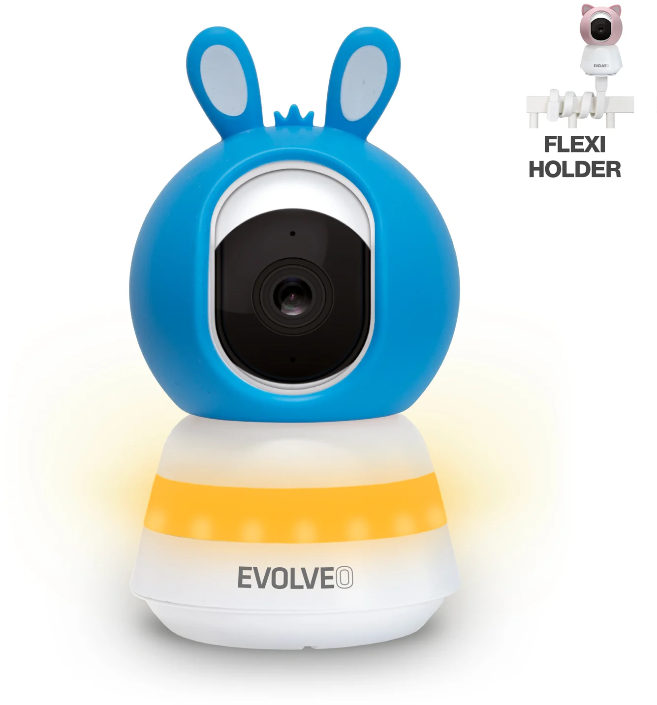 EVOLVEO Baby Monitor LUX- Chytrá 360° videochůvička s nočním viděním, detekcí pláče a pohybu, modrá