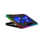 EVOLVEO CoolPro, chladiaca podložka pod notebook, 2 ventilátory, RGB podsvietenie, čierna