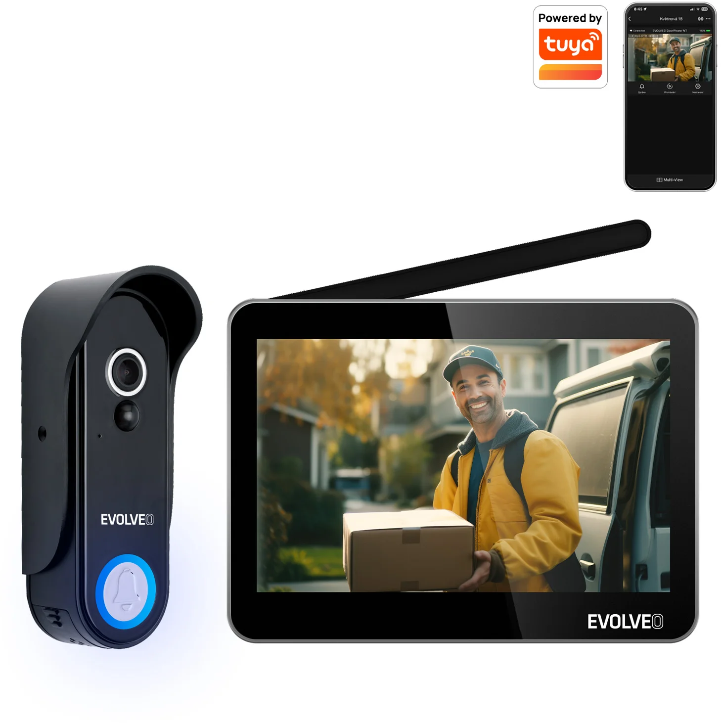 EVOLVEO DoorPhone W7 černý monitor