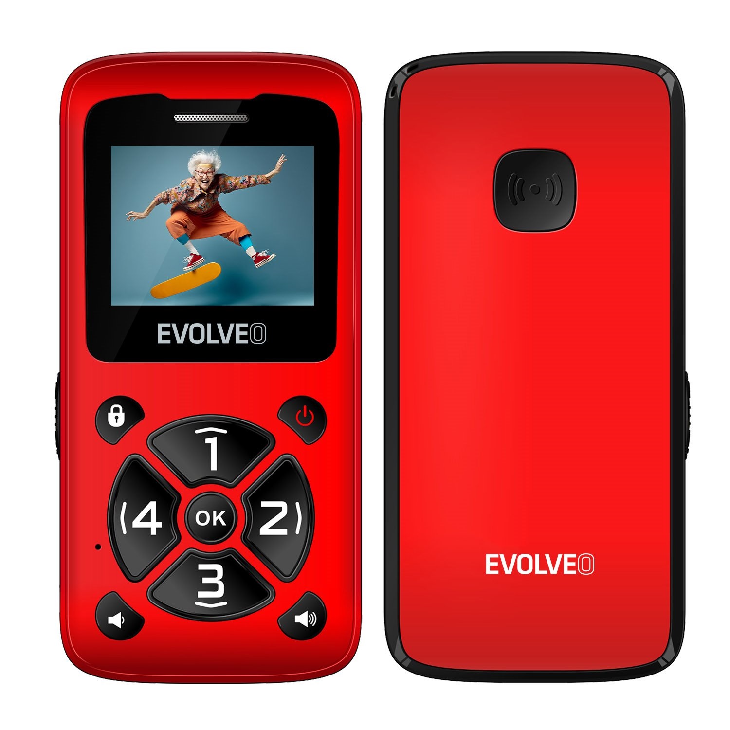 EVOLVEO EasyPhone ID červená