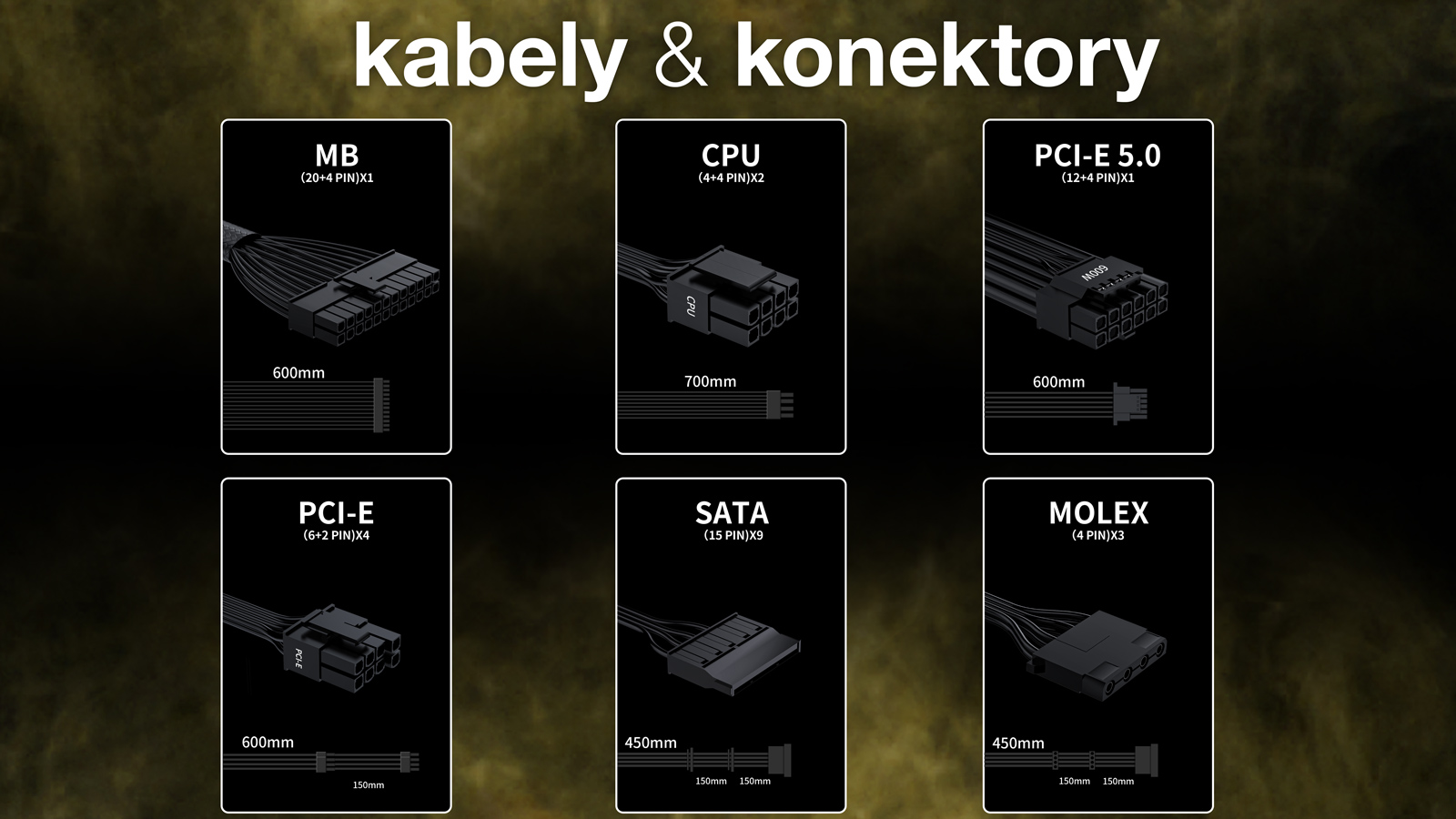 EVOLVEO G1000 PCIe 5.0, zdroj 1000W, ATX 3.0, 80+