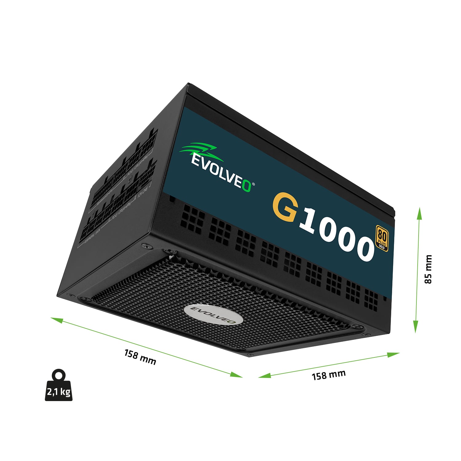 EVOLVEO G1000, zdroj 1000W, 80+ GOLD, ATX 3.1, PCIe 5.1, Modulární