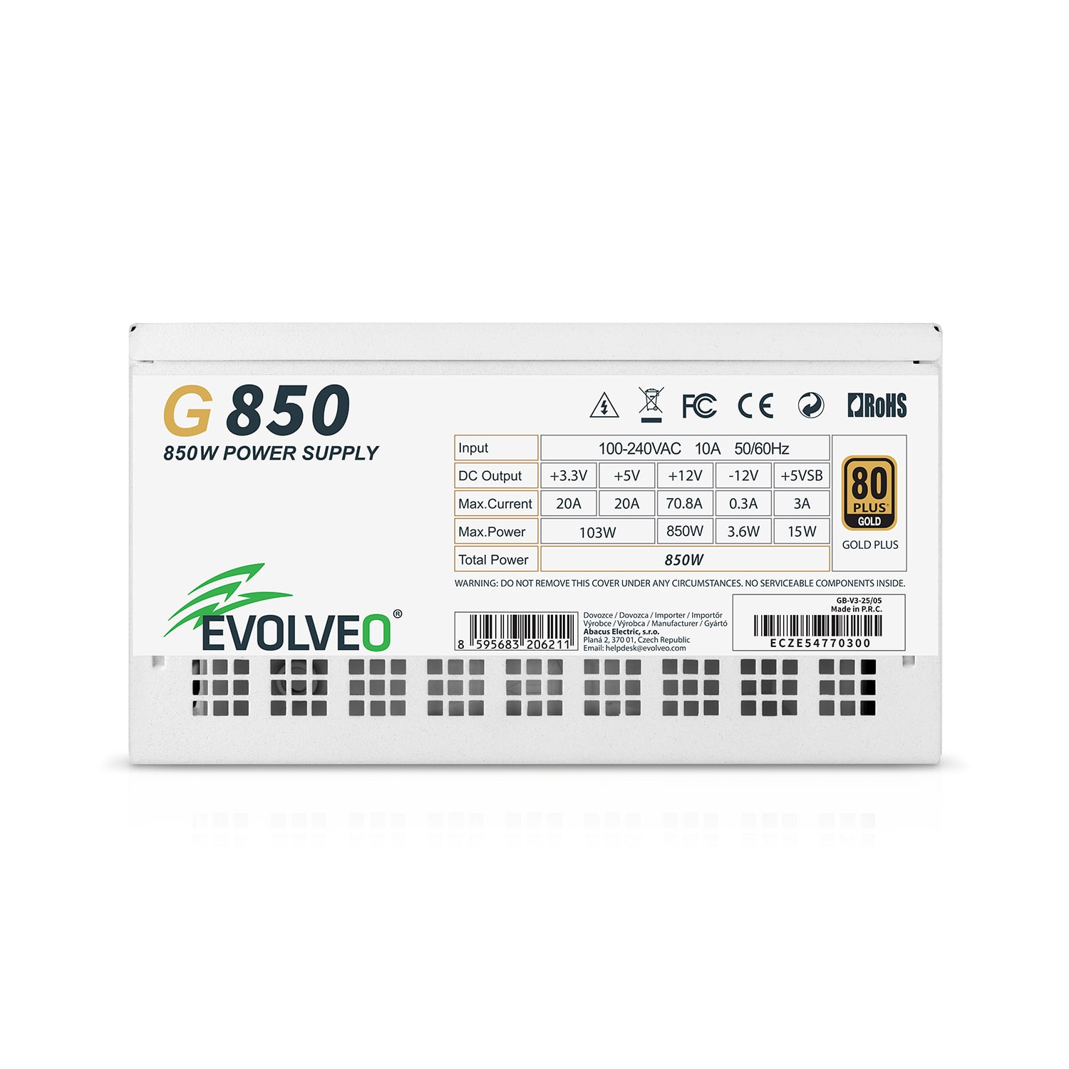 EVOLVEO G850, 850W, 80+ GOLD, ATX 3.1, PCIe 5.1, modulárny
