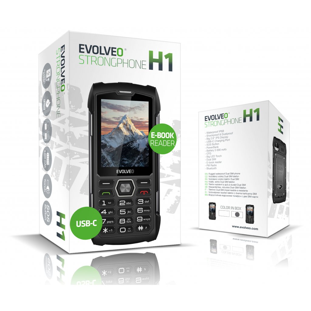 EVOLVEO StrongPhone H1 čierno-strieborný