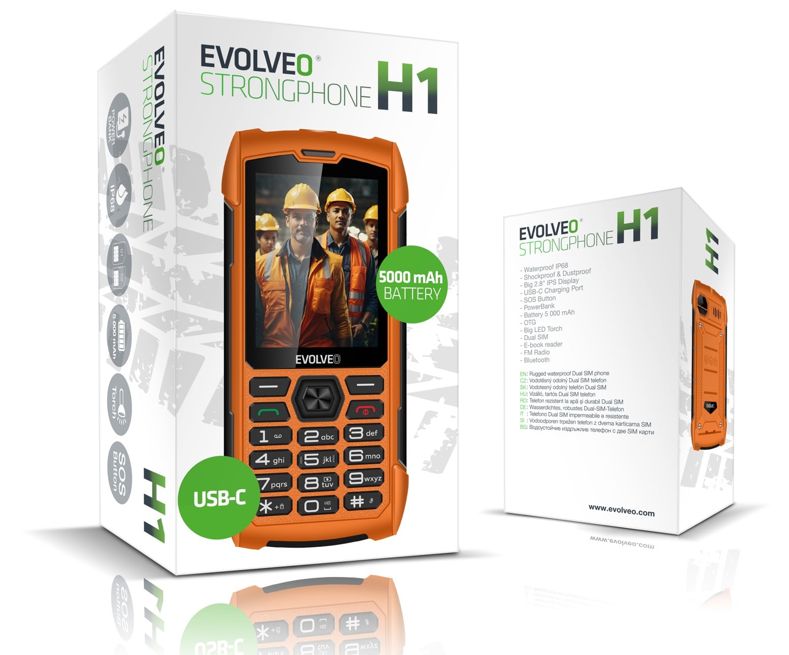 EVOLVEO StrongPhone H1 oranžový