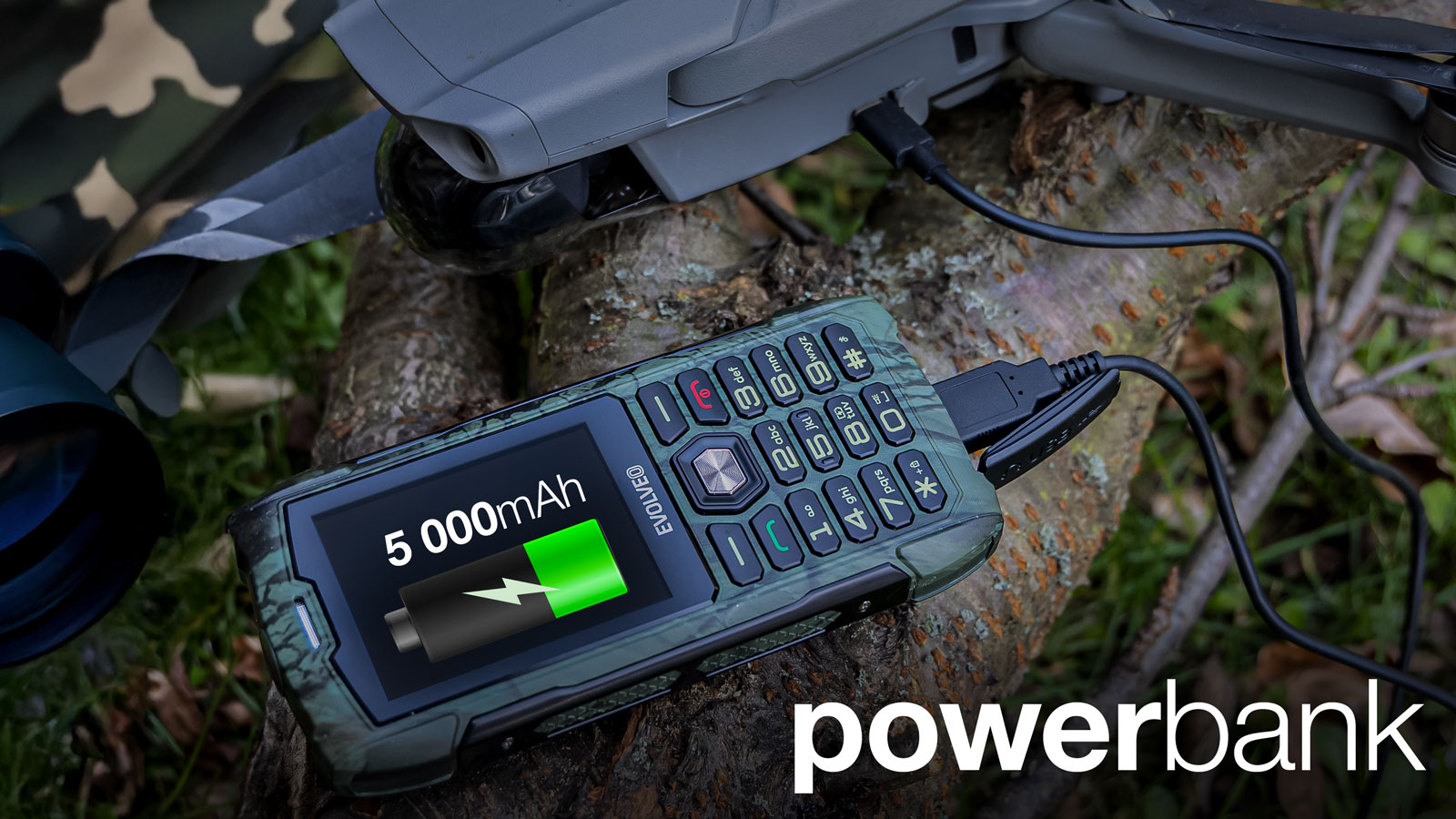 EVOLVEO StrongPhone H1 v poľovníckom maskovaní