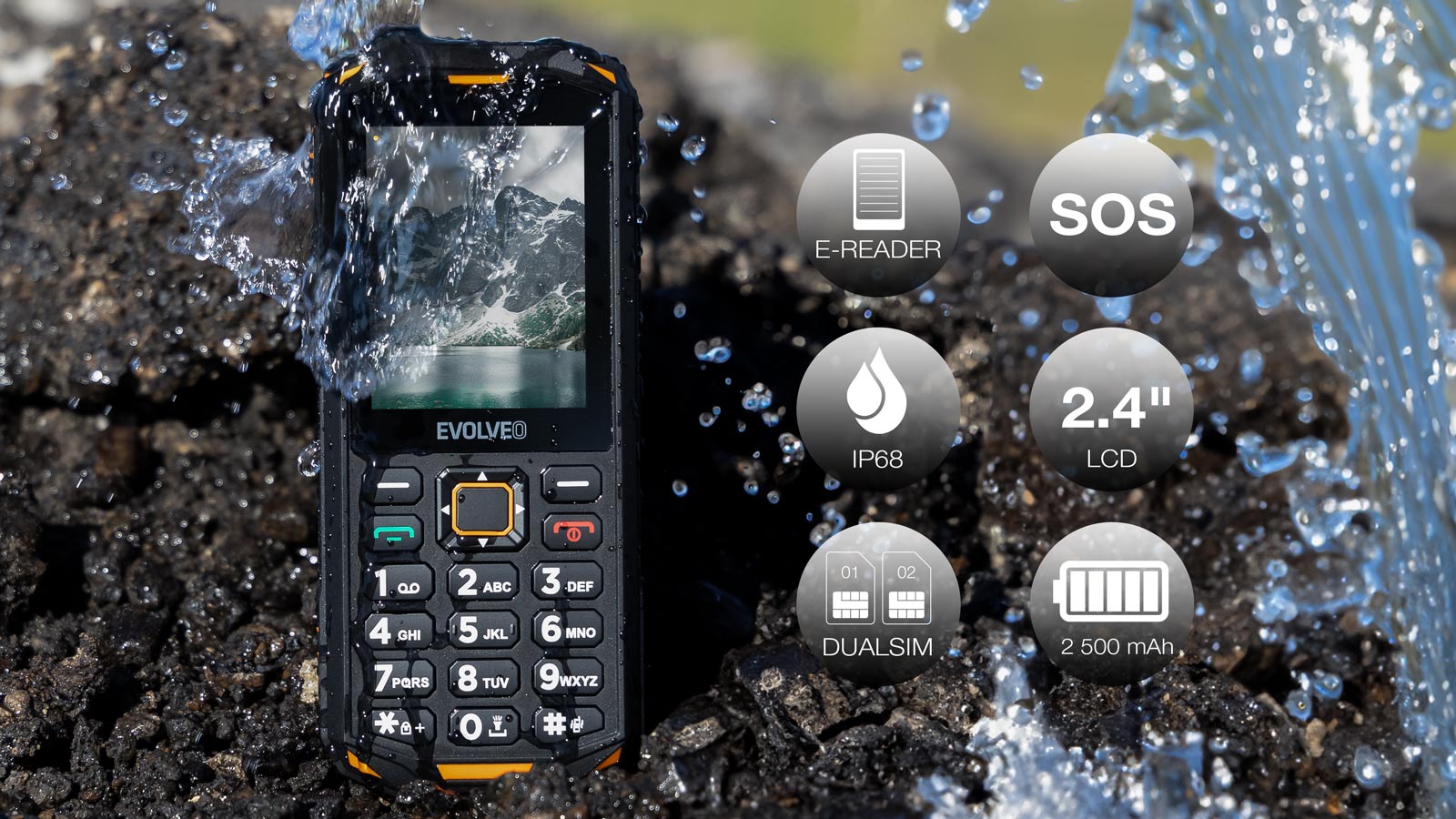 EVOLVEO StrongPhone X5 černo-šedý