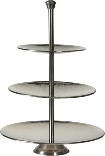 Excellent Houseware Etažér nerez, tepaný, 3 patra, 36,5 cm 