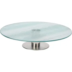 Excellent Houseware Podnos na dort servírovací sklo mléčné, 30 cm 