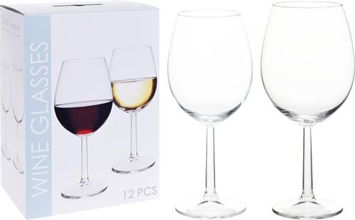 Excellent Houseware Poháre na víno, sada 12 kusov