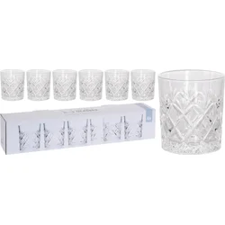 Excellent Houseware Skleničky brúsené, sada 6 kusov, 230 ml