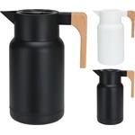 Excellent Houseware Termoska dávkovací s dřevěnou rukojetí bílá, 1 l