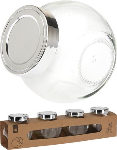 EXCELLENT Kořenky s uzávěrem sada 4 ks 190 ml KO-DP7000110