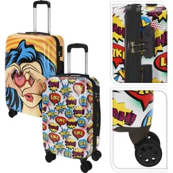 EXCELLENT Kufr cestovní na kolečkách sada 2 ks  motiv pop art KO-DG9001030
