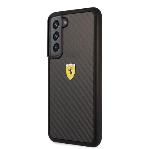 Ferrari Real Carbon Zadný kryt pre Samsung Galaxy S22 Black