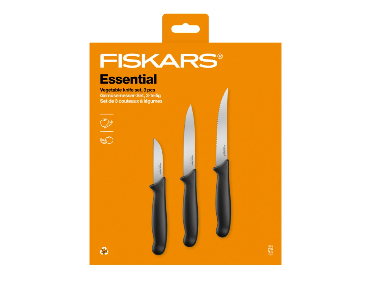 Fiskars Set nožů na zeleninu Essential 3ks