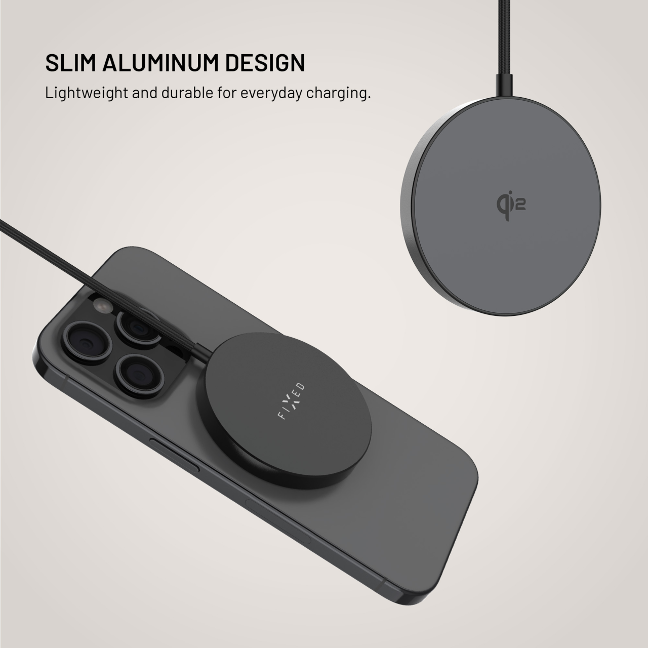 FIXED MagPad Slim s Qi2 čierny