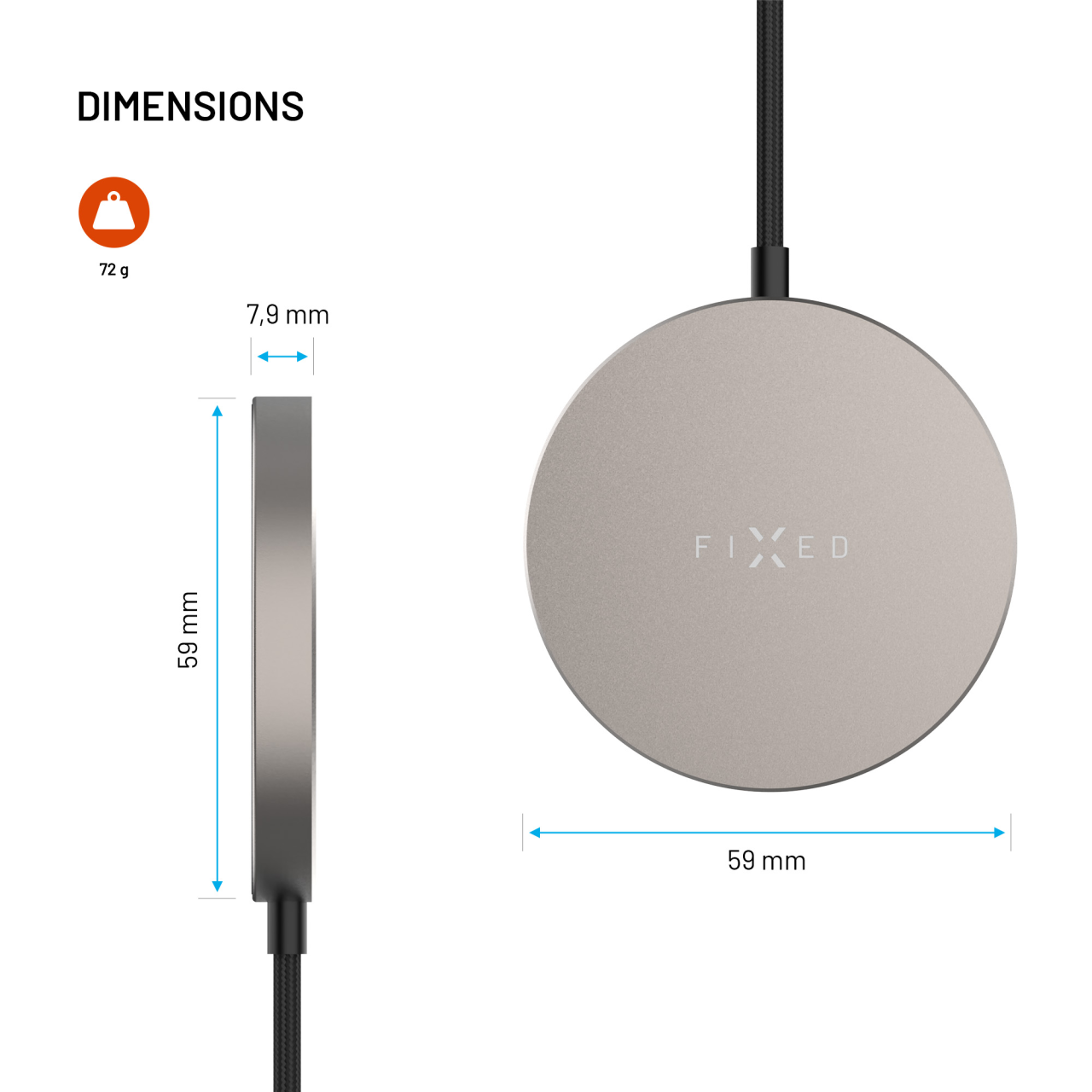 FIXED MagPad Slim s Qi2 titanová