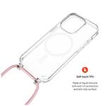 FIXED MagPure puzdro na krk s ružovou šnúrkou pre Apple iPhone 16e