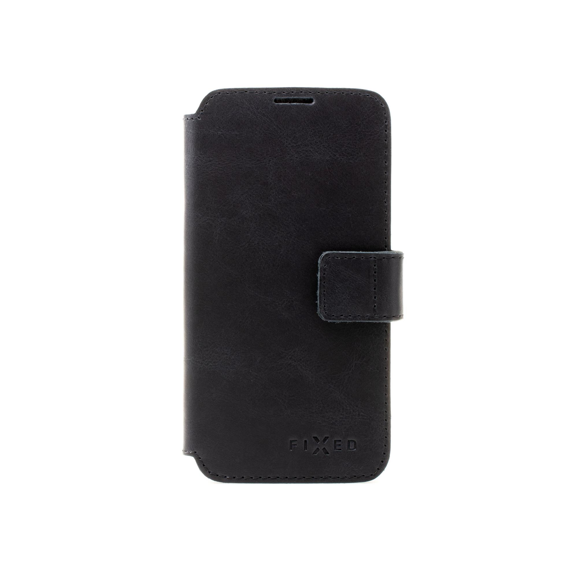 FIXED ProFit kožené puzdro typu kniha pre Apple iPhone 14 Plus, čierne