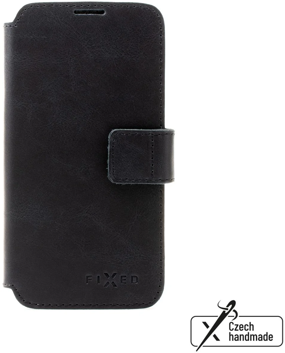 FIXED ProFit kožené puzdro typu kniha pre Apple iPhone 14 Pro, čierne