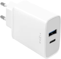 FIXED sieťová nabíjačka s USB-C a USB výstupom, podpora PD, 30W, biela FIXC30-CU-WH