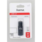 Flash disk Hama USB 3.0 Rotate, 64 GB, 70 MB/s, petrolejovo modrý