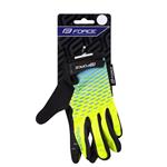 FORCE KID MTB ANGLE letné rukavice, fluo-modré veľkosť L