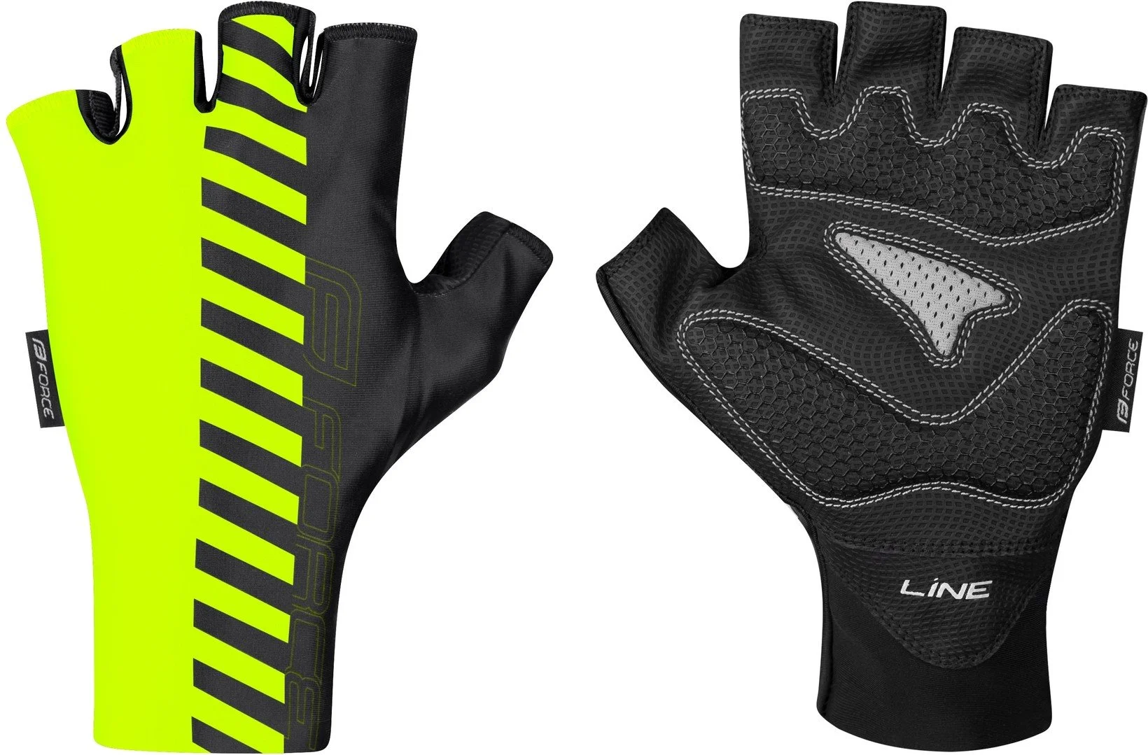 FORCE LINE, rukavice fluo čierne veľkosť M