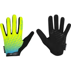 FORCE MTB ANGLE letné rukavice, fluo-modré veľkosť XS