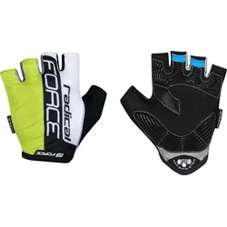FORCE RADICAL, letné rukavice fluo-bielo-čierne veľkosť M